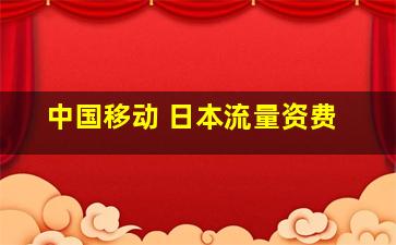 中国移动 日本流量资费